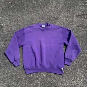 Vintage Russell Athletic Blank Sweatshirt Men’s Large Purple Crewneck USA Made